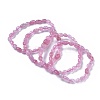 Natural Rose Quartz Bead Stretch Bracelets BJEW-K213-34-1