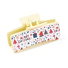 Christmas Theme PU Leather with Plastic Large Hair Claw Clips OHAR-N009-04D-2