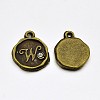 Antique Bronze Plated Alloy Rhinestone Charms ALRI-J152-W-NF-1