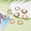 Faceted Round Natural Stone Beads Huggie Hoop Earrings for Girl Women EJEW-JE04687-2