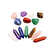 14Pcs Chakra Nuggets & Hexagonal Prism Mixed Natural Gemstone Healing Stones Set PW-WG49053-02-2
