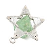 Electroplated Natural Quartz Faceted Copper Wire Wrapped Pendants PALLOY-TA00443-02-2