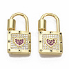 Brass Micro Pave Cubic Zirconia Screw Carabiner Lock Charm ZIRC-R110-019-NF-1