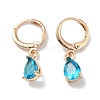 Real 18K Gold Plated Brass Dangle Hoop Earrings EJEW-L269-045G-01-1