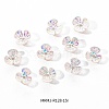 Electroplated 3-petal Flower Resin Cabochons MRMJ-R128-15I-2