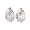 Non-Tarnish Oval 304 Stainless Steel Stud Earrings for Women EJEW-L272-011P-1