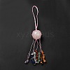 Natural Rose Quartz Round Pendant Decorations G-G997-A07-3