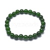 Natural TaiWan Jade Bead Stretch Bracelets X-BJEW-K212-C-019-2