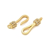 Brass Micro Pave Clear Cubic Zirconia Hook and S-Hook Clasps KK-P284-11G-3