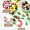 50Pcs 5 Styles Round Silicone Focal Beads SIL-YW0001-34A-4