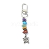 Natural & Synthetic Chip Bead with Tibetan Style Alloy Charms Pendants Decorations HJEW-JM01448-4