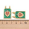 Brass Enamel Pendants X-KK-B157-28C-G-3