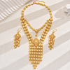 Vintage Luxury Alloy Rhombus Tassel Necklaces & Earrings Sets for Women's Party Wedding TD7149-5