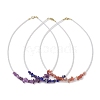 Glass with Natural Gemstone Chip Necklaces NJEW-JN04852-1
