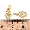 Brass Micro Pave Cubic Zirconia Charms CU-CBAB719-04G-A-3