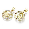 Brass Micro Pave Cubic Zirconia Pendants ZIRC-S061-199G-G-NF-2