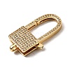 Brass Clear Cubic Zirconia Lobster Claw Clasps KK-Z078-48B-G-2