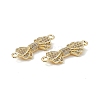 Brass Micro Pave Clear Cubic Zirconia Connector Charms KK-E068-VB394-3