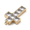 304 Stainless Steel Micro Pave Cubic Zirconia Pendants STAS-Z121-48G-2