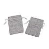 Polyester Imitation Burlap Packing Pouches Drawstring Bags ABAG-XCP0001-06-1