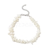 2Pcs Natural White Mother of Pearl Shell Chip Bead Bracelets for Couple Friendship BJEW-JB11533-3