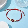 Adjustable Lanmpword Evil Eye Braided Bead Bracelet BJEW-JB11062-3