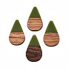 Opaque Resin & Walnut Wood Pendants RESI-N025-030-B02-2