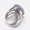 Natural Sodalite Wide Band Finger Rings RJEW-K224-A11-2