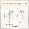 1 Pair Brass Star Tassel Dangle Earrings EJEW-LP0007-113P-2