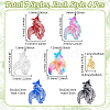 28Pcs 7 Colors Stainless Steel Etched Metal Embellishments Pendants STAS-GA0001-85-2