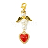 2Pcs Angel ABS Plastic Imitation Pearl Pendant Decorations HJEW-JM02859-3