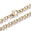 Brass Cable Chains Necklace Making MAK-N034-004B-G-1