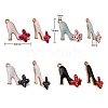 40Pcs 4 Colors Alloy Enamel Stilettos Pendants ENAM-CJ0002-47-2