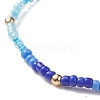 Glass Beaded Stretch Bracelet with Brass Beads BJEW-JB09094-5