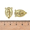 Holy Oval Carved Virgin Mary Tibetan Style Alloy Chandelier Component Links TIBEP-LF0961YKG-AG-LF-4