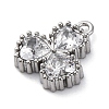 Ion Plating(IP) 304 Stainless Steel Cubic Zirconia Pendants STAS-R141-05P-03-2