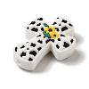 Cross with Sunflower Food Grade Silicone Focal Beads SIL-D006-01-2