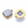 Natural Grey Labradorite Square Pendants STAS-N109-211B-G-2