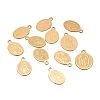 30Pcs 6 Style PVD Vacuum Plating 304 Stainless Steel Pendants STAS-CJ0001-146-3