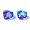 Two Tone Transparent Spray Painted Glass Beads X-GGLA-S054-012D-02-3