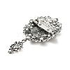 Retro Alloy Rhinestone Oval Brooch JEWB-B022-01AS-01-2