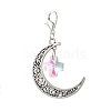 Alloy Moon & Glass Pendant Decorations HJEW-JM02689-04-2