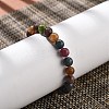 Natural Tourmaline Beaded Stretch Bracelets for Women Men BJEW-F483-03-3