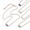 Natural Amethyst/Rose Quartz/Tiger Eye/Amazonite/Sodalite Faceted Column Pendant Necklaces NJEW-JN05133-02-2