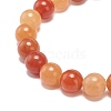 Natural Red Aventurine Beaded Stretch Bracelet BJEW-JB08879-06-5