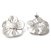 304 Stainless Steel Flower Stud Earrings EJEW-I312-11P-1