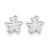304 Stainless Steel Starfish Charms STAS-T067-52P-1