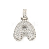 Brass Micro Pave Clear Cubic Zirconia Pendants KK-B099-01P-A-1