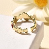 Brass Enamel Cuff Rings for Women RJEW-U040-01G-02-3