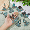 FIBLOOM 5 Pairs 5 Styles Rhombus & Triangle & Flower Alloy Chandelier Earrings EJEW-FI0002-87-3